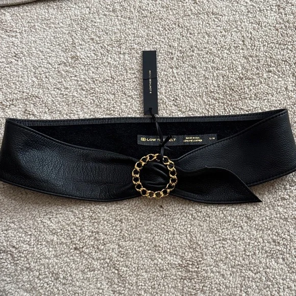 NWT B-Low the Belt Black Wrap Around Belt with Gold Chain Detail size s/m B-Low The Belt Koda Mod Belt Black Gold – CAMI NYC main image 4